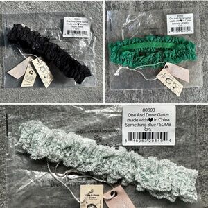 NWT Free People X We Are HAH Garter- Scrunchie- Headband- Emerald Green Black